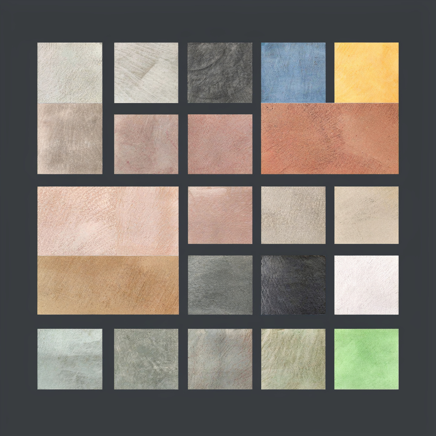 Microcement colour swatches