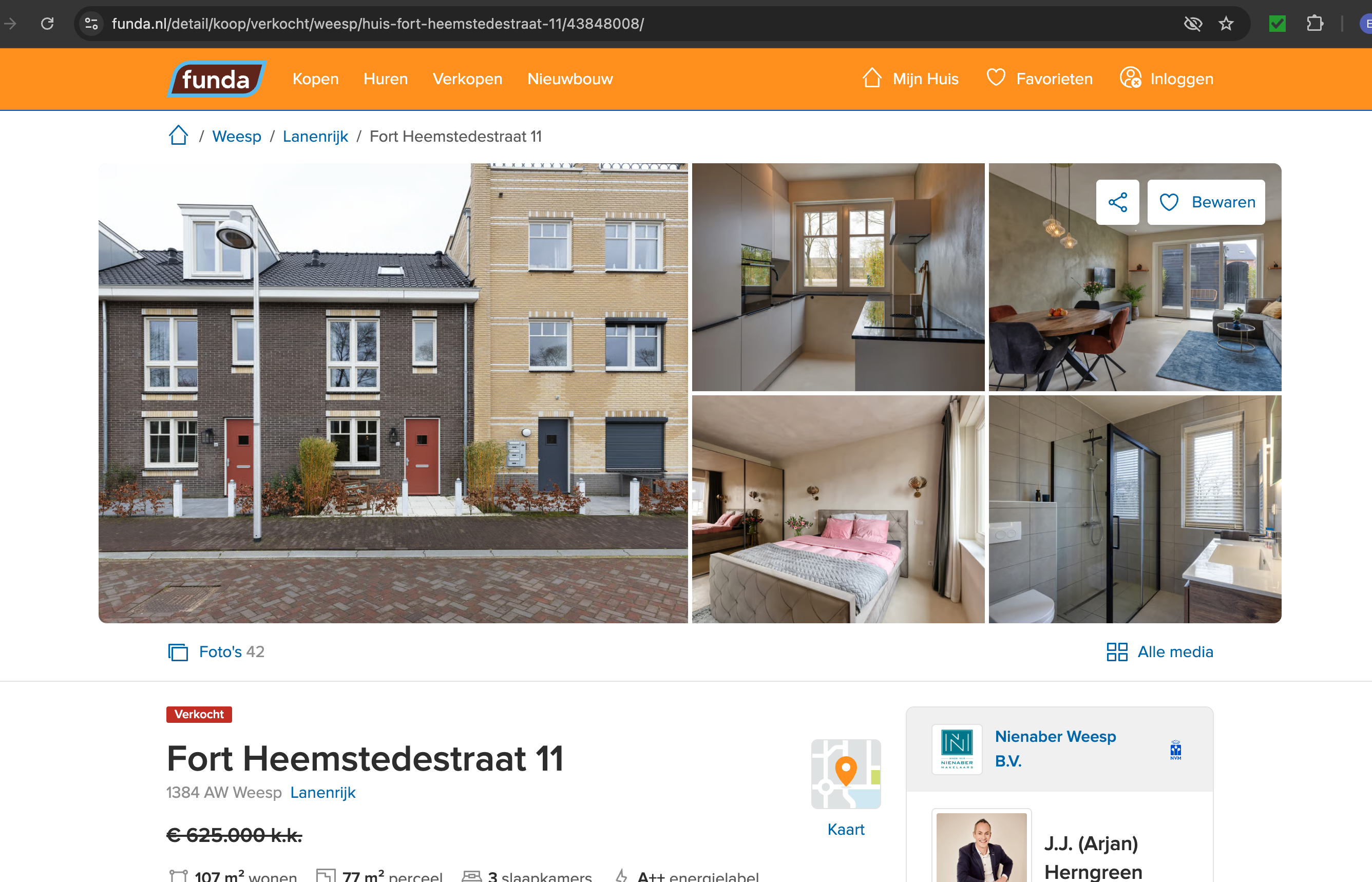 Fort Heemstedestraat 11 Weesp — verkocht boven vraagprijs op Funda