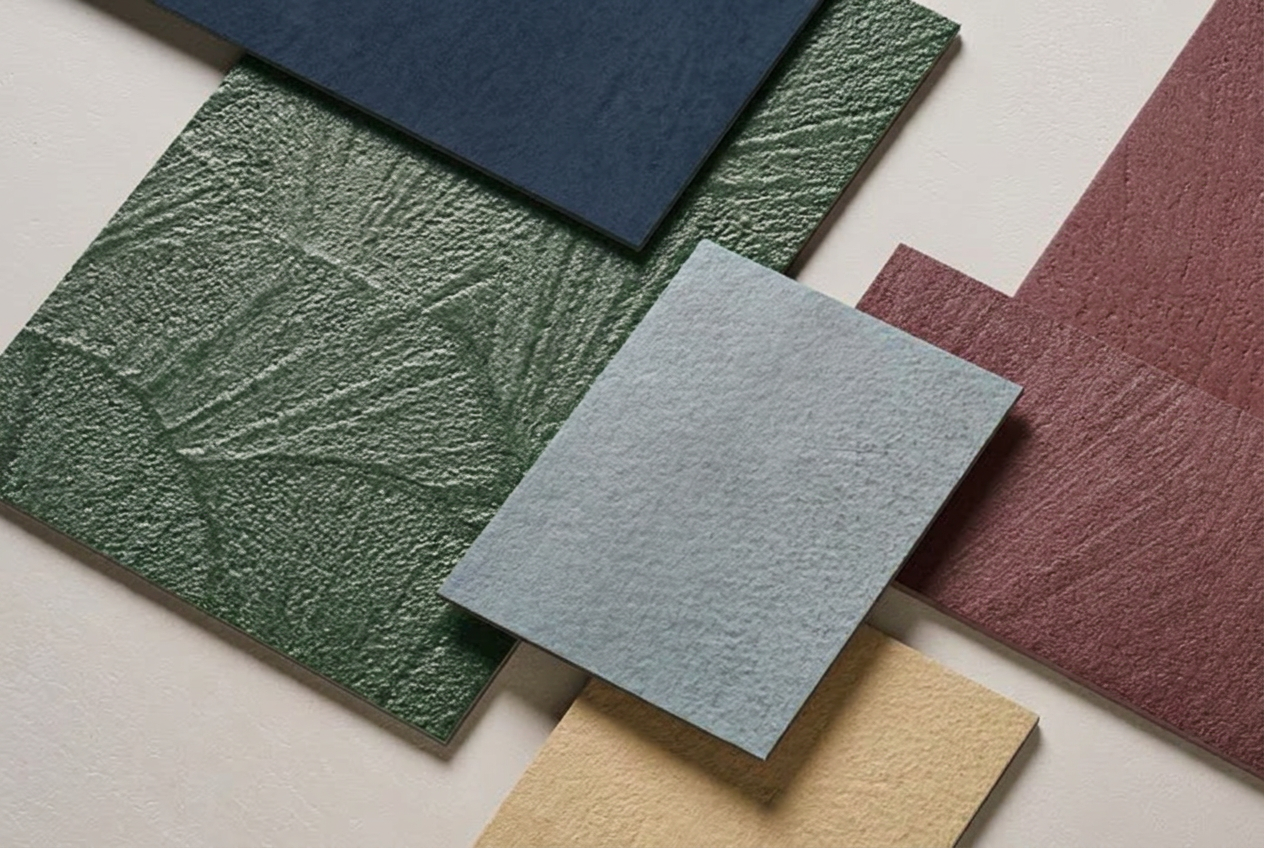 Decorative finish material samples