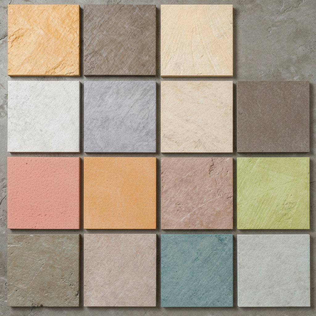 Microcement colour swatches